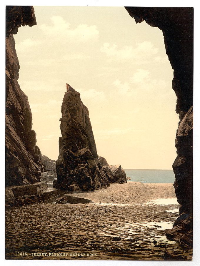 Jersey, Plemont Caves and Needle Rock, Channel Islands, England