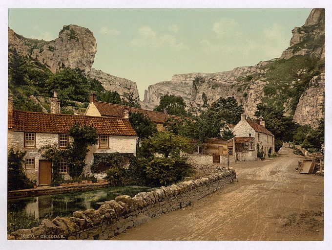 The village and Lion Rock, Cheddar, England