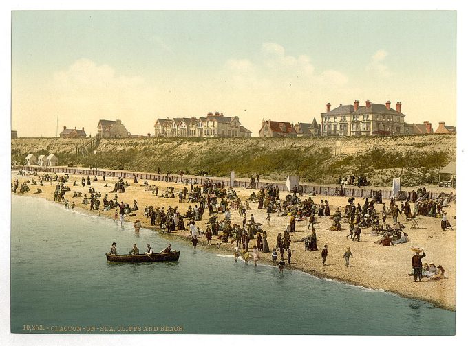 Cliffs and beach, Clacton-on-Sea, England