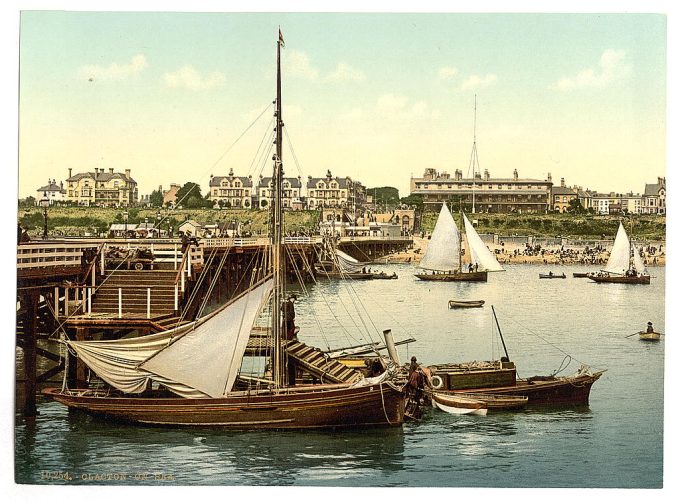 The front pier from pier end, Clacton-on-Sea, England