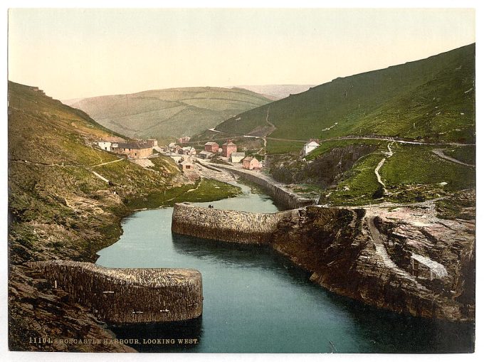 Boscastle, harbor looking west, Cornwall, England