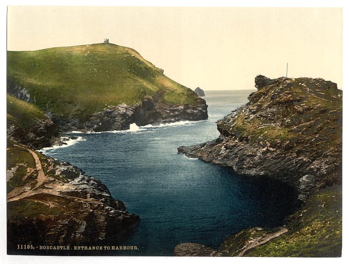 Boscastle, entrance to harbor, Cornwall, England