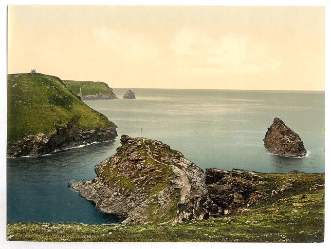 Boscastle, view of coast from coast guard's station, Cornwall, England