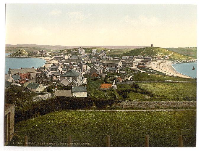 Scilly Isles, Hughtown,i.e., Hugh Town], from Garrison, Cornwall, England
