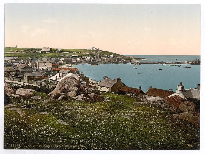 Scilly Isles, Houghtown,i.e., Hugh Town], from St. Mary's, Cornwall, England