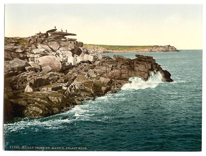 Scilly Isles, St. Mary's Pulpit Rock, Cornwall, England
