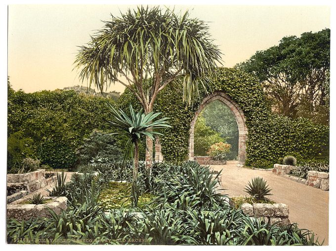 Scilly Isles, Tresco Abbey, old arches, Cornwall, England