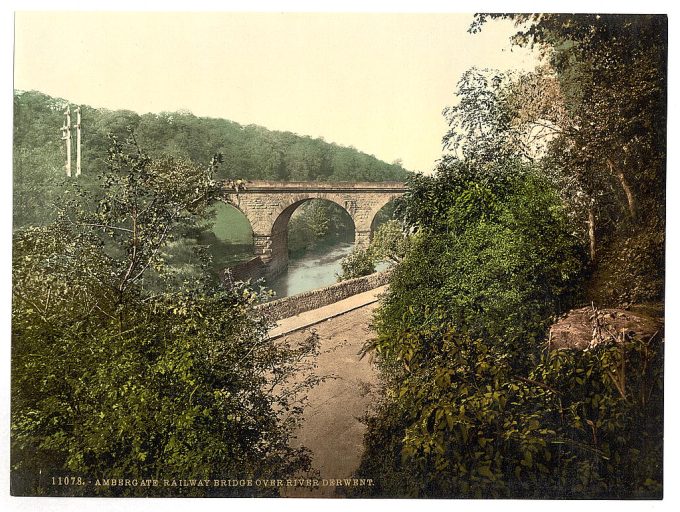 Ambergate, railway bridge over River Derwent, Derbyshire, England