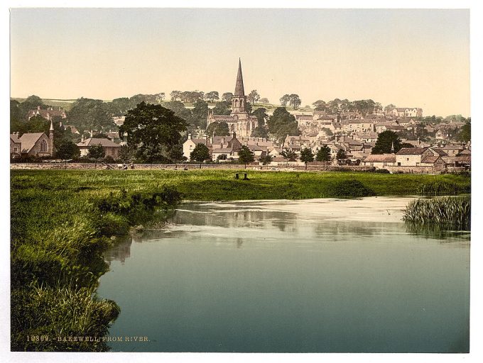 Bakewell, from river, Derbyshire, England
