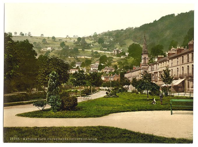 Matlock with promenade and Heights of Jacob, Derbyshire, England