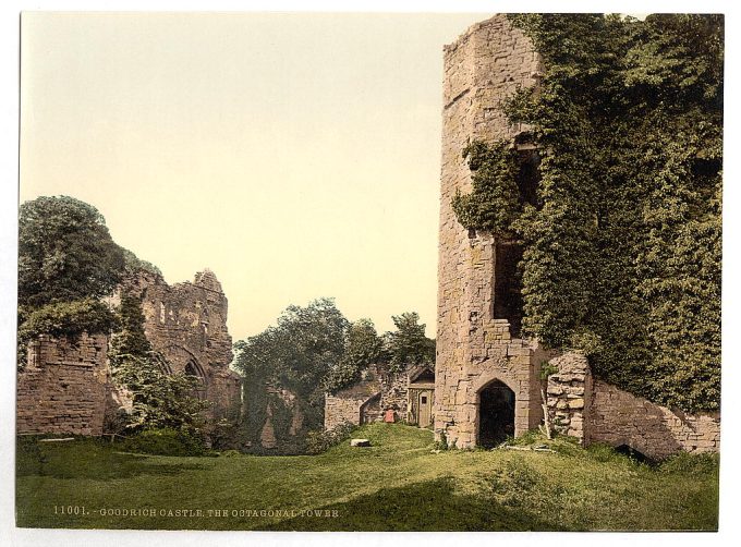 Castle, the octagonal tower, Goodrich, England