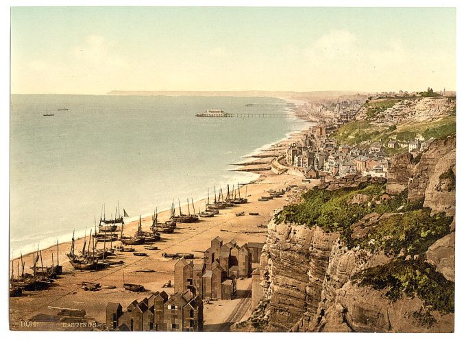 View from the East Cliff, Hastings, England
