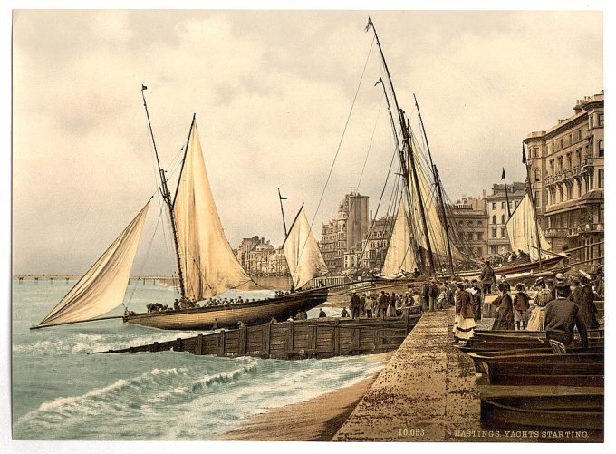 Yachts starting, Hastings, England