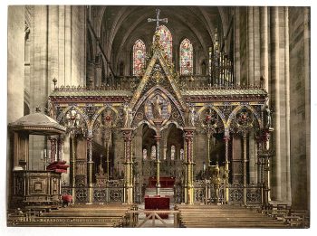Cathedral choir screen, Hereford, England