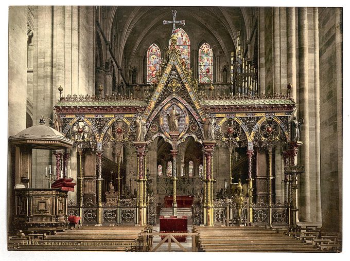 Cathedral choir screen, Hereford, England