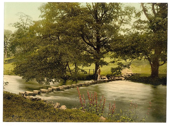 Ambleside, stepping stones, Lake District, England