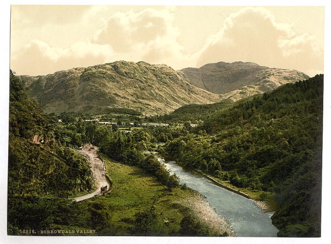 Borrowdale Valley, from Bowder Stone, Lake District, England