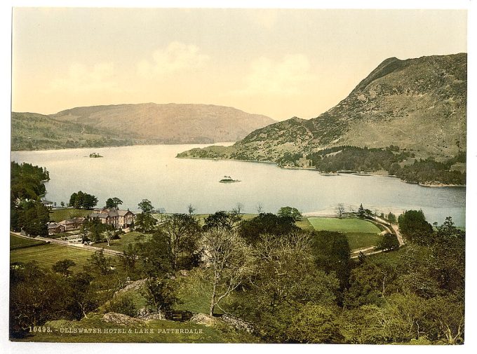 Ullswater, hotel and lake, Patterdale, Lake District, England