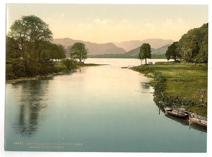 Ullswater and River Eamont from Pooley Bridge, Lake District, England
