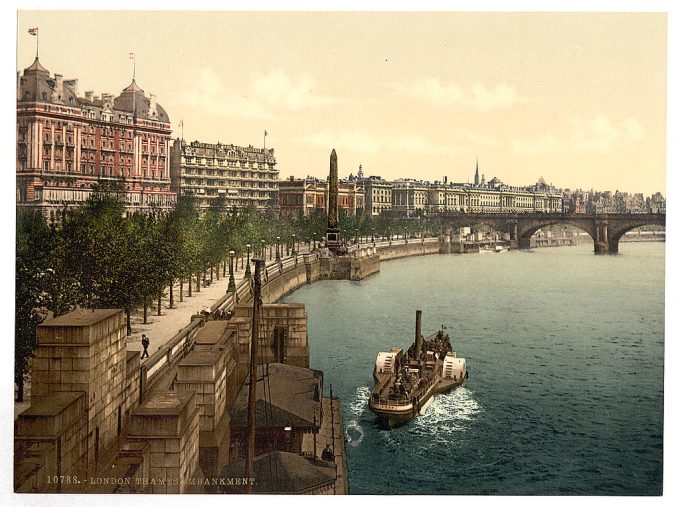 Thames embankment, London, England