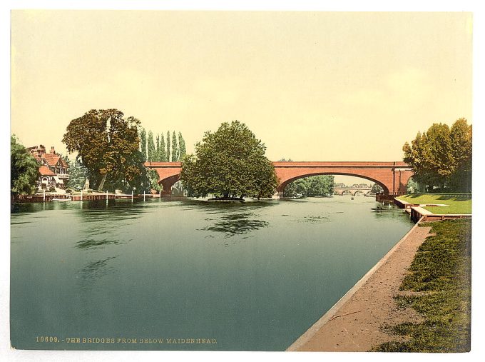 The bridge from below Maidenhead, London and suburbs, England