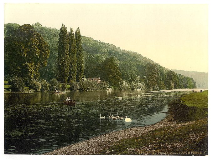 Cliveden Woods, from ferry, London and suburbs, England