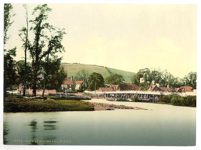 View at Goring, below the Weir, London and suburbs, England