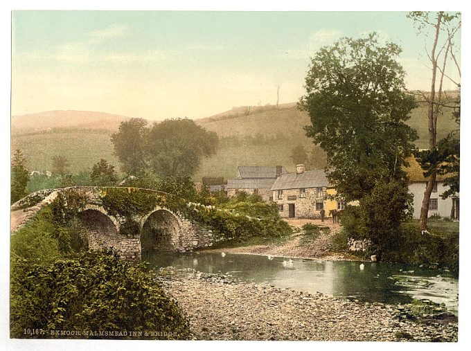 Exmoor, Malmsmead Inn and bridge, Doone Valley, Lynton and Lynmouth, England