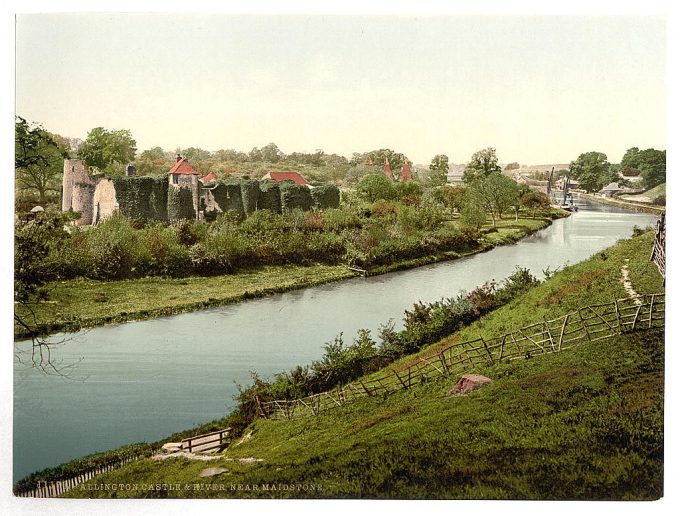 Allington Castle and river, near Maidstone, England