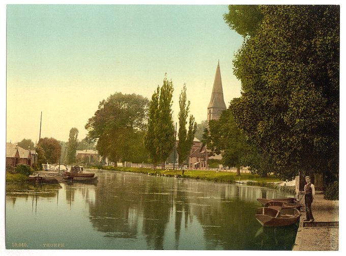Thorpe, church and river, Norwich, England