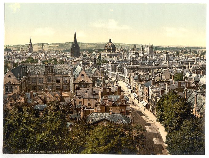 General view and High Street, Oxford, England