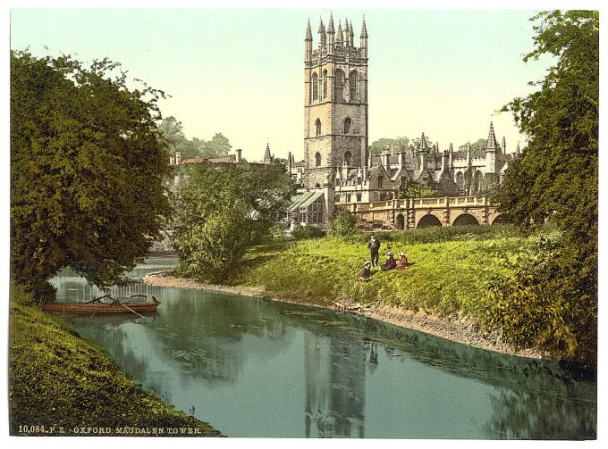 Magdalen Tower, from the river, Oxford, England