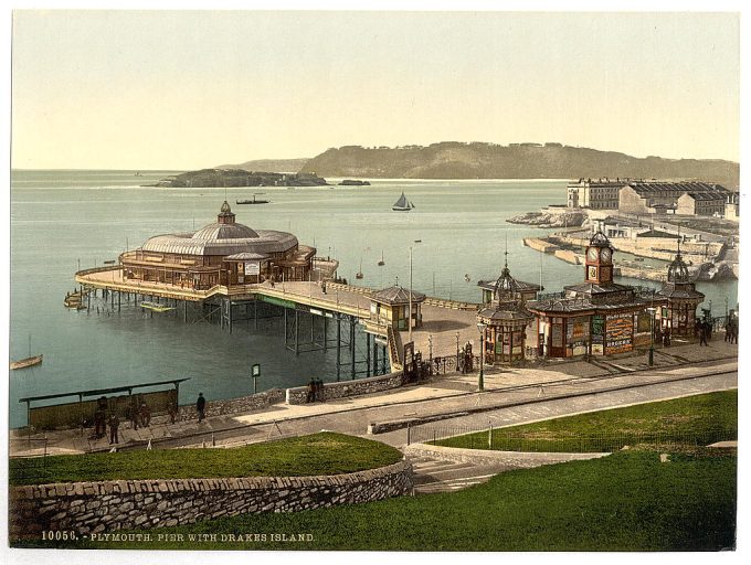 The Pier, with Drake's Island, Plymouth, England