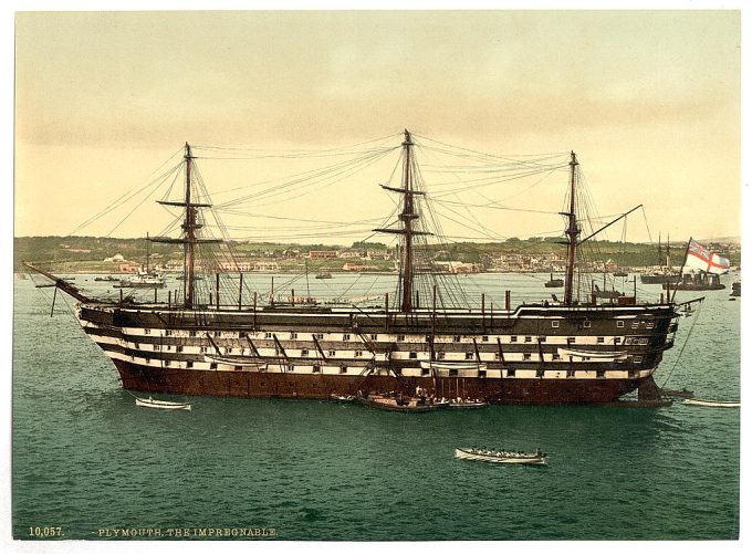 The "Impregnable" training ship, Plymouth, England
