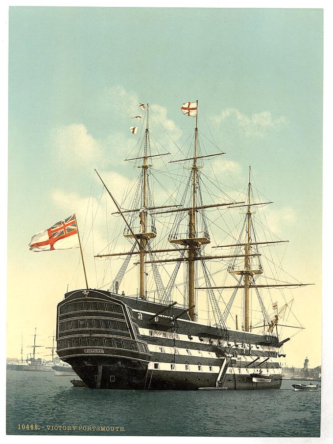 The "Victory" (Nelson's Flagship), stern, Portsmouth, England