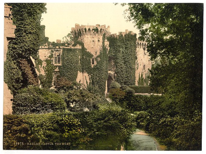 The moat, Raglan Castle, England