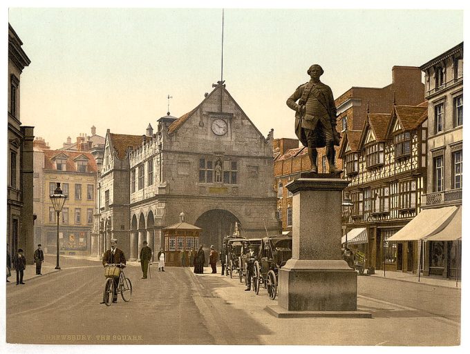 The square, Shrewsbury, England