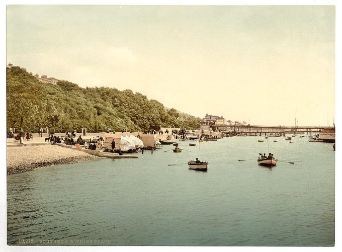 Pier and bathing place, looking East, Southend-on-Sea, England