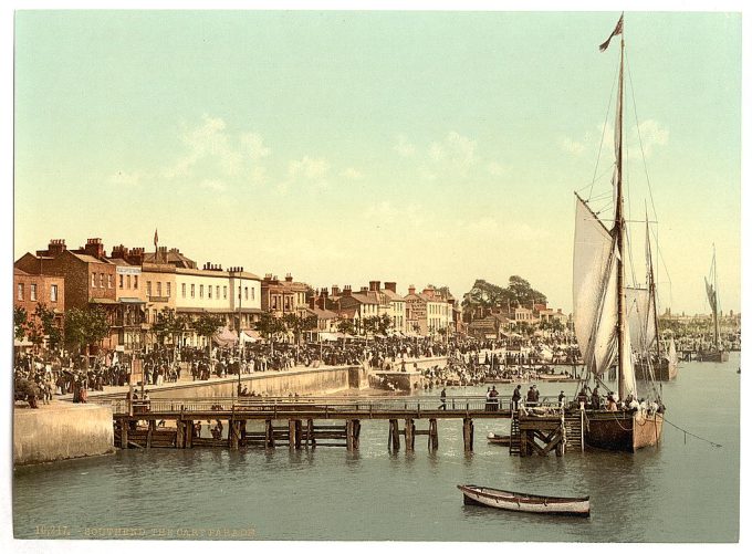 The East Parade (i.e., promenade) and yachts, Southend-on-Sea, England