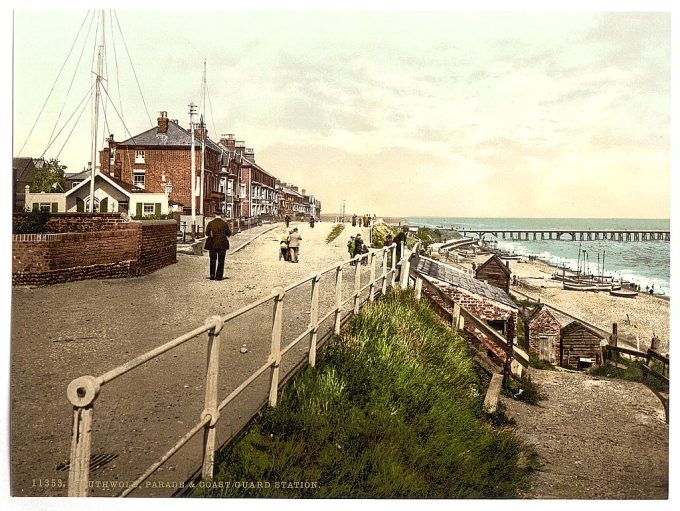 Parade (i.e., promenade) and Coast Guard Station, Southwell, England