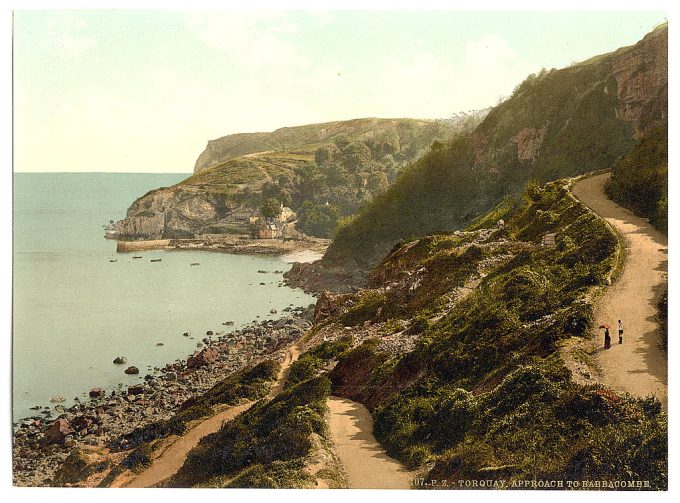 Approach to Babbacombe Beach, Torquay, England