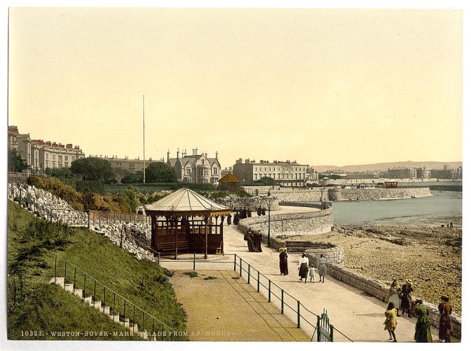 Parade (i.e., promenade) from Anchor Head, Weston-super-Mare, England