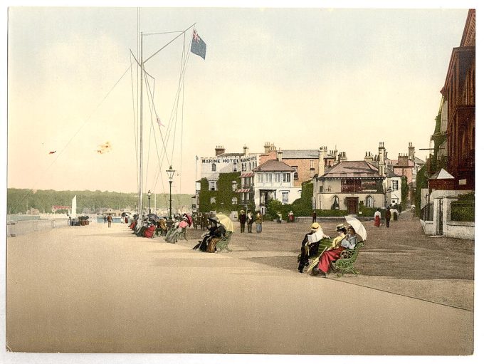 Cowes, marine parade (i.e., promenade), Isle of Wight, England