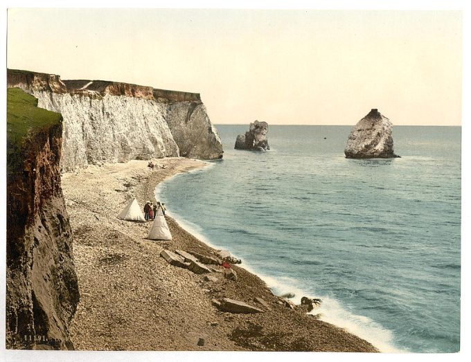 Freshwater Bay Arch and Stag Rocks, Isle of Wight, England