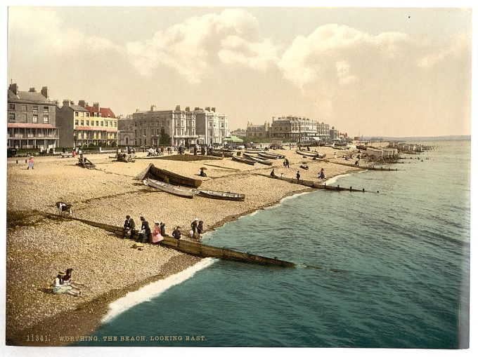The beach looking east, Worthing, England
