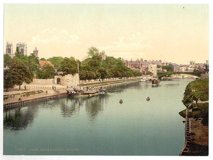 From railway bridge, York, England