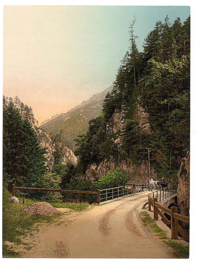 Hoellenthal (i.e., Höllental), Holzsteg, Lower Austria, Austro-Hungary