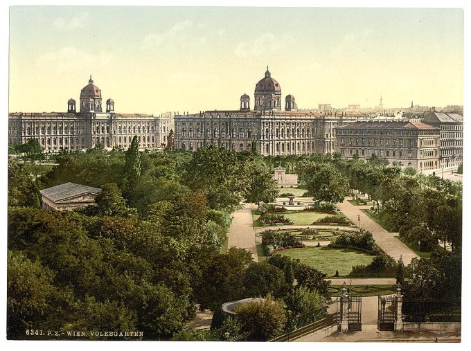 The public garden, Vienna, Austro-Hungary