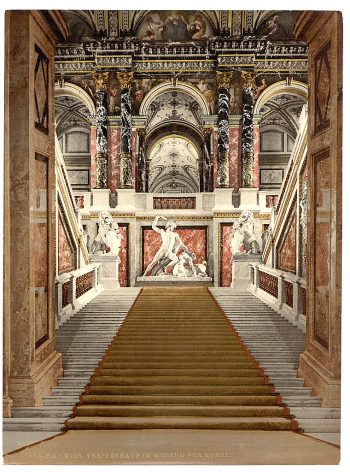 The Museum of Arts, the staircase, Vienna, Austro-Hungary