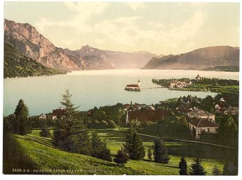 Gmunden, view towards Traunkirchen, Upper Austria, Austro-Hungary